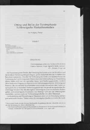 Otting und Bol in der Tyrstrupharde: Schleswigsche Flurkartenstudien