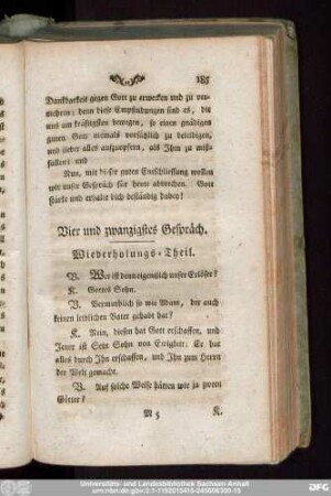 Vier und zwanzigstes Gespräch.