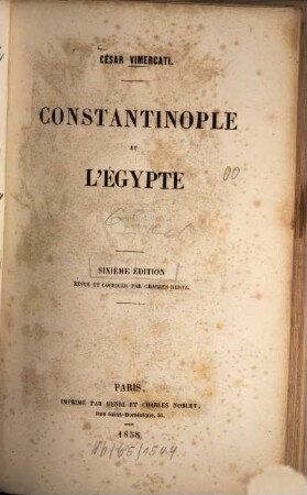 Constantinople et l'Égypte