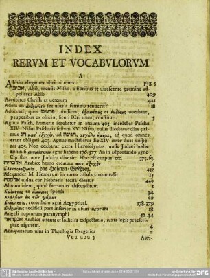 Index Rerum Et Vocabulorum