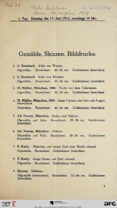 Dienstag, vormittags 10 Uhr (Nr. 1-180)