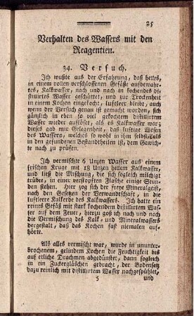 Verhalten des Wassers mit den Reagentien.