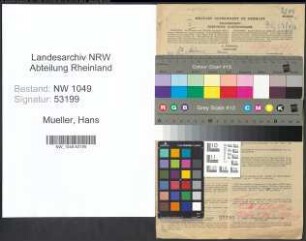 Entnazifizierung Hans Mueller , geb. 23.03.1897 (Wirtschaftsjurist)
