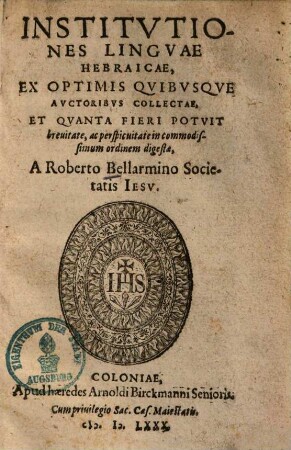 Institvtiones Lingvae Hebraicae