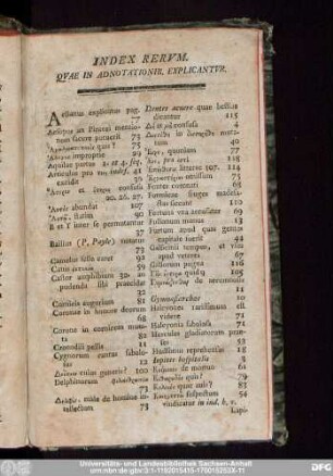 Index Rerum. Quae In Adnotationib. Explicantur.