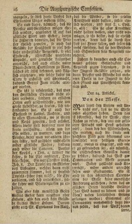 Der 24. Artickel. Von der Messe.