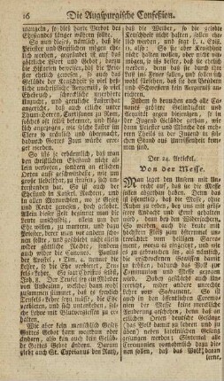 Der 24. Artickel. Von der Messe.