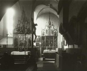 Gnandstein, Burgkapelle : Gnandstein. Burgkapelle. Inneres mit Annen- und Marienaltar (P.Breuer). Hentschel
