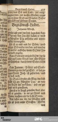 Begräbnuß-Lieder.