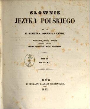 Słownik języka polskiego, 2. G - L