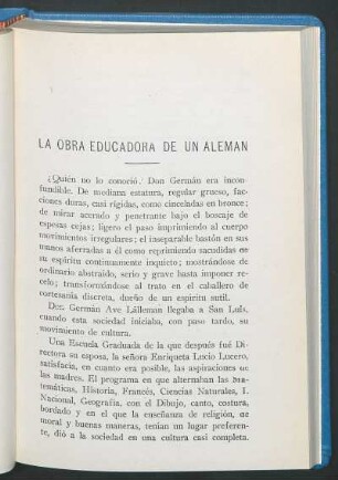 La obra educadora de un alemán