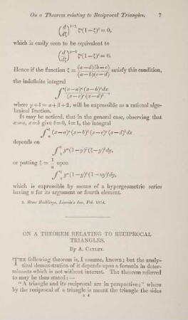 On a theorem relating to reciprocal triangles.