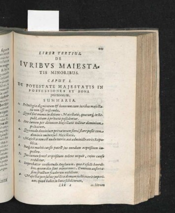 Liber Tertius. Iuribus Maiestatis Minoribus.