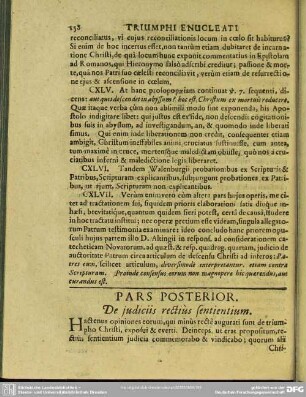 Pars Posterior. De judiciis rectius sentientium