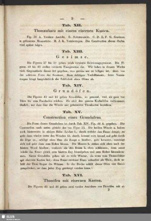 Tab. XVI. Thonöfen mit eisernen Kasten