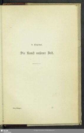 9. Kapitel. Die Kunst unserer Zeit