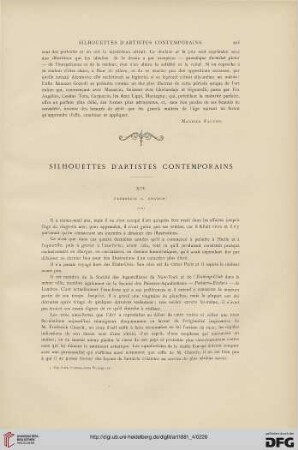 7: Silhouettes d'artistes contemporains, [2] : Frederick S. Church