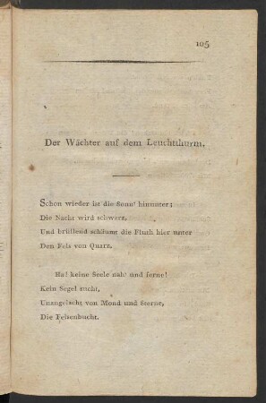 Der Wächter auf dem Leuchtthurm.
