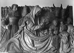 Relief mit Geburt Christi : Relief mit Geburt Christi (um 1525). München, Bayerisches Nationalmuseum