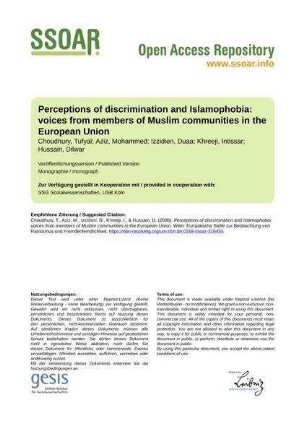 Perceptions of discrimination and Islamophobia: voices from members of Muslim communities in the European Union