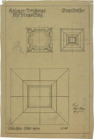 Pfann, Paul; Dingolfing; Kriegerdenkmal - Grundrisse