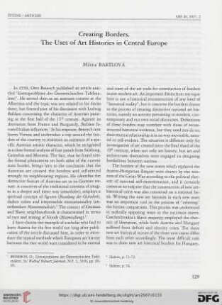 Creating borders : the uses of art histories in Central Europe