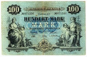 Geldschein, 100 Mark, 3.11.1875