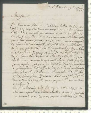 Brief von F. G. Theremin an Hippolyte de Chamisso