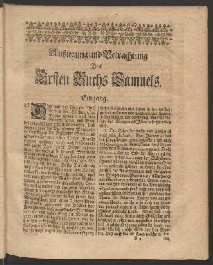 [...] Des Ersten Buchs Samuels