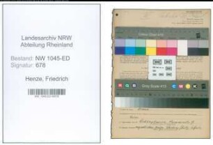Entnazifizierung Friedrich Henze , geb. 24.06.1894 (Lehrer)
