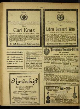 Nachruf! : Herr Lehrer Bernhard Witte