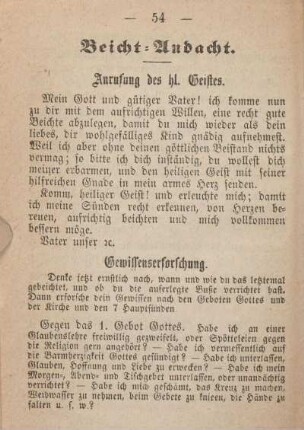 Beicht-Andacht.