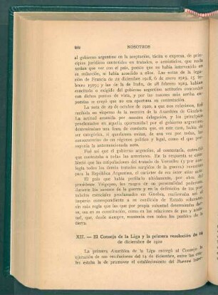 XII. - El Consejo de la Liga y la primera resolución de 14 de diciembre de 1920