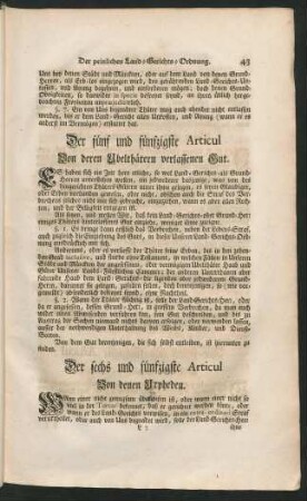 Der fünf und fünfzigste Articul Von deren Ubelthätern verlassenen Gut.