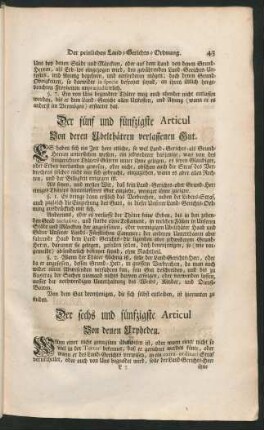 Der fünf und fünfzigste Articul Von deren Ubelthätern verlassenen Gut.
