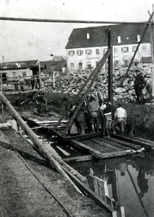 Stephanienbad Beiertheim und Albverlegung. Albverlegung beim Stephanienbad