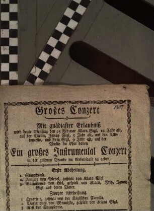 Großes Conzert in der goldenen Traube der Familie Sigl