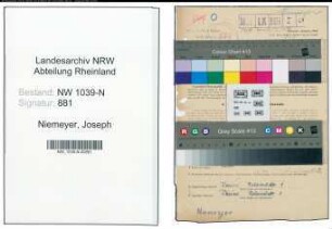Entnazifizierung Joseph Niemeyer , geb. 03.04.1886 (Angestellter)