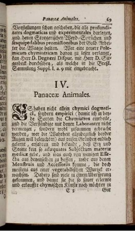 IV. Panaceæ Animales.