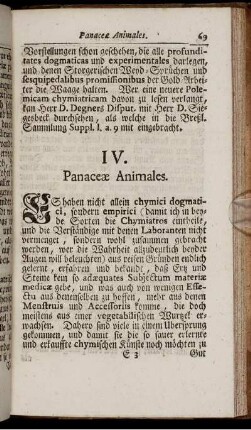 IV. Panaceæ Animales.