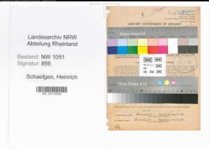 Entnazifizierung Heinrich Schaefgen , geb. 08.10.1900 (Lehrer)