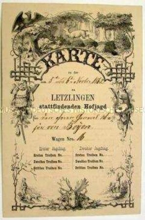 Einladung für Leopold Hermann von Boyen zur Teilnahme an einer Hofjagd zu Letzlingen