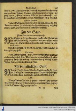 Für den Saat. / Für unnatürlichen Durst.