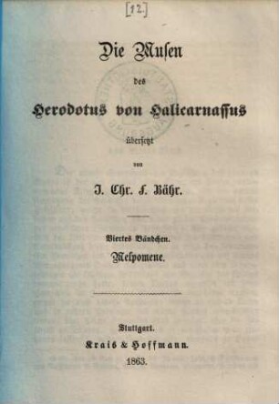 Die Musen des Herodotus von Halikarnassus, 4.. Malpomene