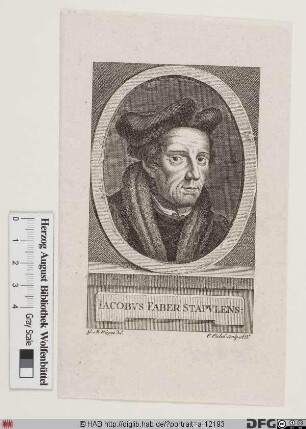 Bildnis Jacques Lefèvre d'Étaples (lat. Jacobus Faber Stapulensis)