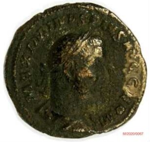 Römische Münze, Nominal Denar, Prägeherr Maximinus Thrax, Prägeort Rom, Original
