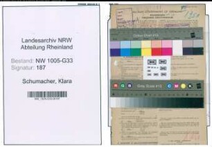 Entnazifizierung Klara Schumacher , geb. 08.09.1904 (Studienraetin)