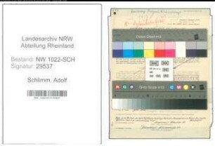 Entnazifizierung Adolf Schlimm , geb. 24.05.1906 (Bahnbeamter)