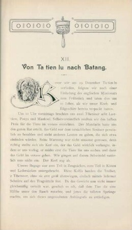XII. Von Ta tien lu nach Batang