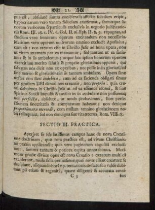 Sectio III. Practica